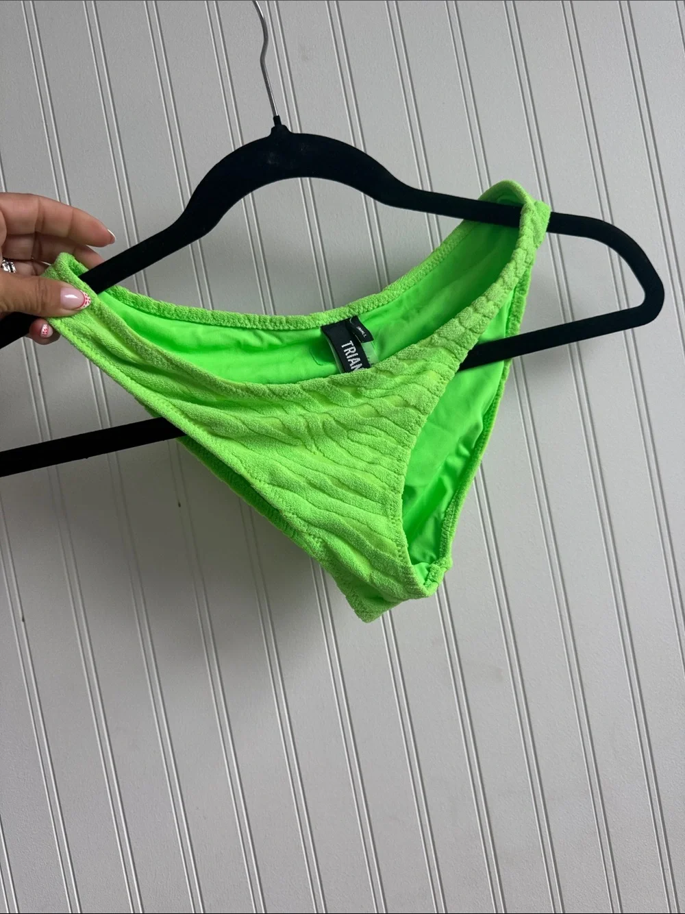 triangl swimwear Neon Lime Ribbed Bikini Set